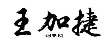 胡问遂王加捷行书个性签名怎么写