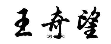 胡问遂王奇望行书个性签名怎么写
