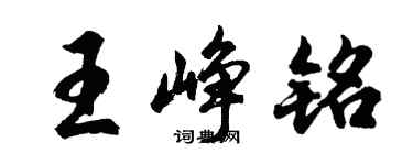 胡问遂王峥铭行书个性签名怎么写