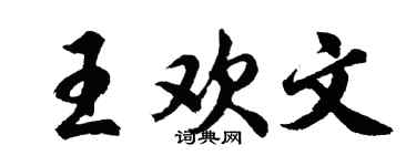 胡问遂王欢文行书个性签名怎么写
