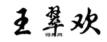 胡问遂王翠欢行书个性签名怎么写
