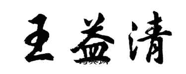 胡问遂王益清行书个性签名怎么写