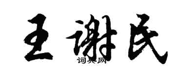 胡问遂王谢民行书个性签名怎么写