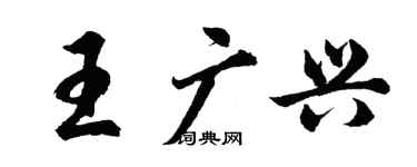胡问遂王广兴行书个性签名怎么写