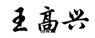 胡问遂王高兴行书个性签名怎么写