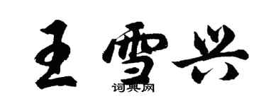 胡问遂王雪兴行书个性签名怎么写