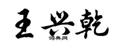 胡问遂王兴乾行书个性签名怎么写