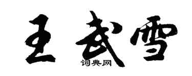 胡问遂王武雪行书个性签名怎么写