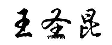 胡问遂王圣昆行书个性签名怎么写