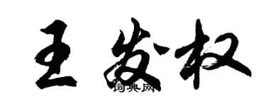 胡问遂王发权行书个性签名怎么写