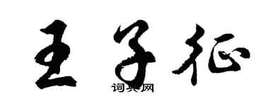 胡问遂王子征行书个性签名怎么写