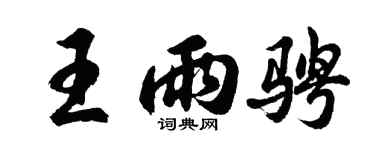 胡问遂王雨骋行书个性签名怎么写