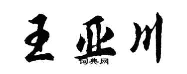 胡问遂王亚川行书个性签名怎么写