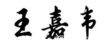 胡问遂王嘉韦行书个性签名怎么写