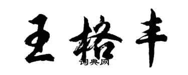胡问遂王格丰行书个性签名怎么写