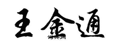 胡问遂王金通行书个性签名怎么写