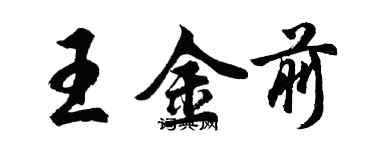 胡问遂王金前行书个性签名怎么写