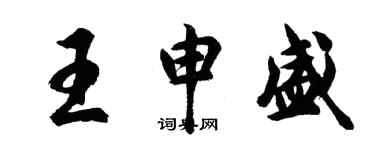 胡问遂王申盛行书个性签名怎么写