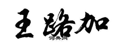 胡问遂王路加行书个性签名怎么写