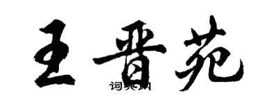 胡问遂王晋苑行书个性签名怎么写