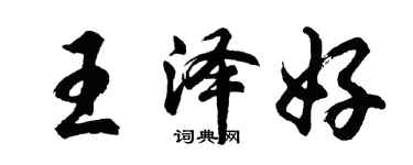 胡问遂王泽好行书个性签名怎么写