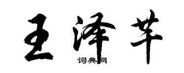 胡问遂王泽芊行书个性签名怎么写