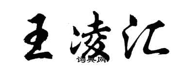 胡问遂王凌汇行书个性签名怎么写