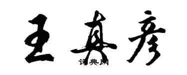 胡问遂王真彦行书个性签名怎么写