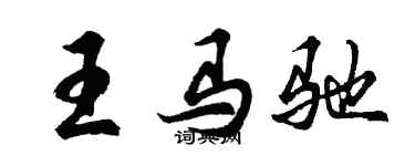 胡问遂王马驰行书个性签名怎么写