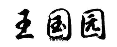 胡问遂王国园行书个性签名怎么写