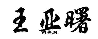 胡问遂王亚曙行书个性签名怎么写