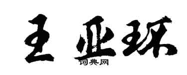胡问遂王亚环行书个性签名怎么写