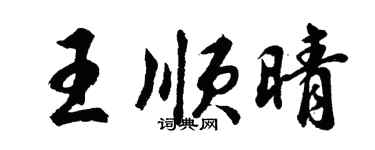 胡问遂王顺晴行书个性签名怎么写