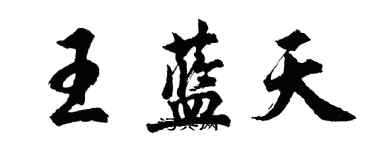 胡问遂王蓝天行书个性签名怎么写