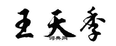 胡问遂王天季行书个性签名怎么写