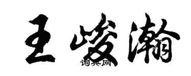 胡问遂王峻瀚行书个性签名怎么写