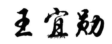 胡问遂王宜勋行书个性签名怎么写