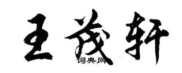 胡问遂王茂轩行书个性签名怎么写