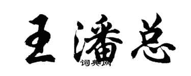 胡问遂王潘总行书个性签名怎么写
