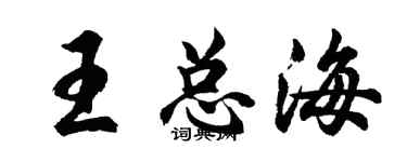 胡问遂王总海行书个性签名怎么写