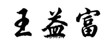 胡问遂王益富行书个性签名怎么写