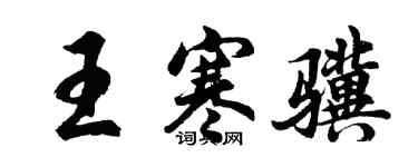 胡问遂王寒骥行书个性签名怎么写
