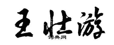胡问遂王壮游行书个性签名怎么写