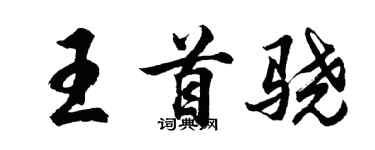 胡问遂王首骁行书个性签名怎么写