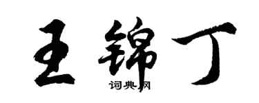胡问遂王锦丁行书个性签名怎么写