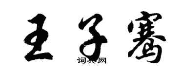胡问遂王子骞行书个性签名怎么写
