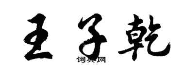 胡问遂王子乾行书个性签名怎么写