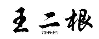 胡问遂王二根行书个性签名怎么写