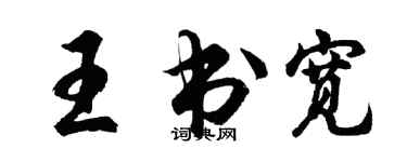 胡问遂王书宽行书个性签名怎么写