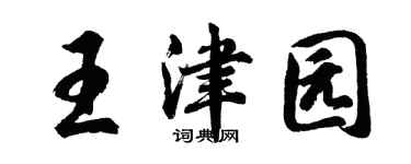 胡问遂王津园行书个性签名怎么写